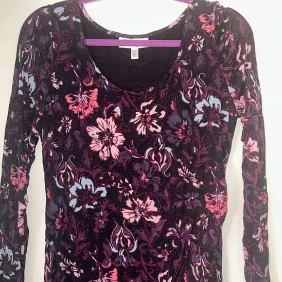 Jessica Simpson maternity Black Sheath Dress Long Sleeve Scoop Neck - Picture 2 of 5